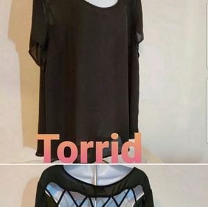 Torrid Black Sheer Top